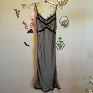 All Saints midi slip dress sexy grey spaghetti straps